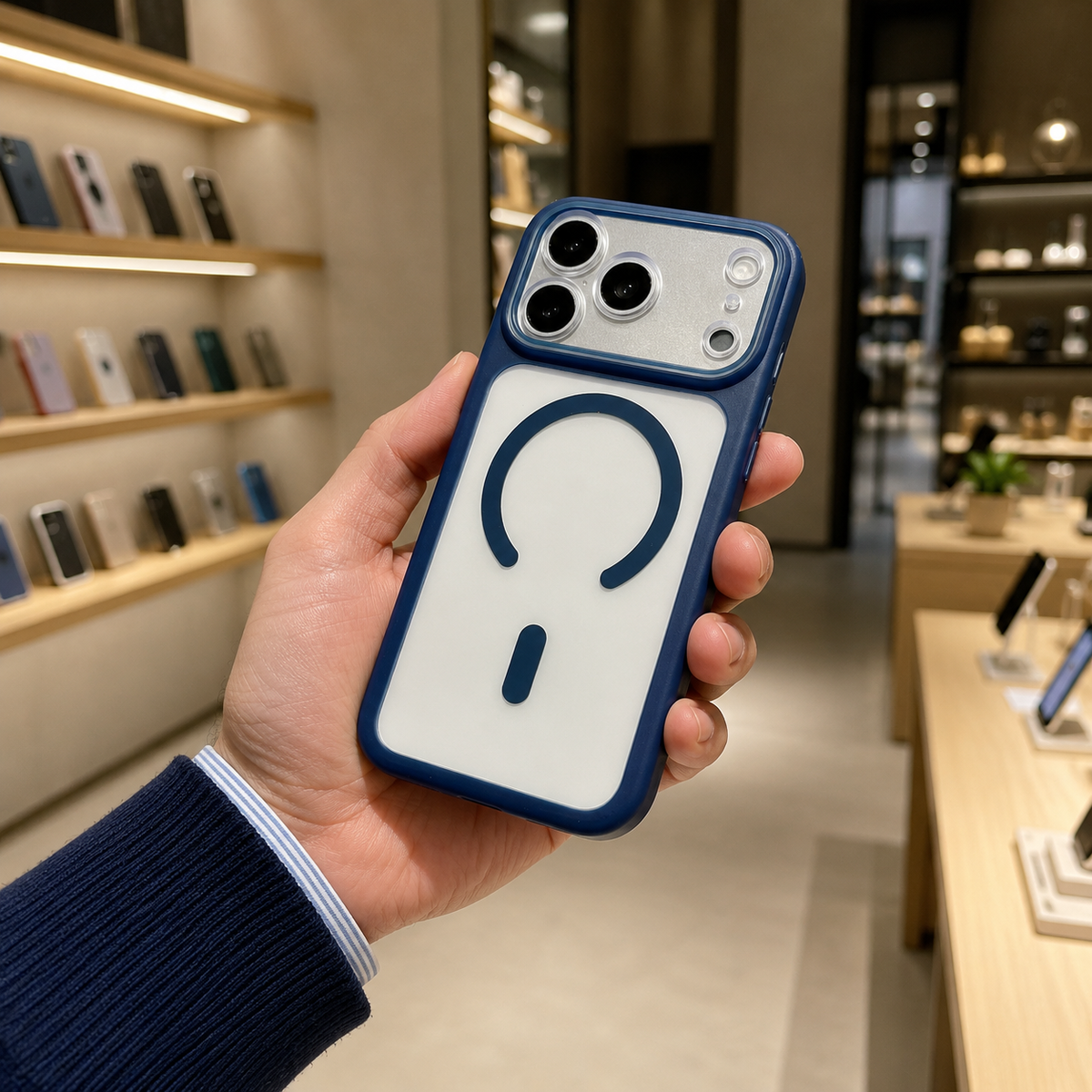 Premium iPhone Case Air Cushion Magnetic Clear Shockproof PC TPU Precision Cutout Anti Drop Transparent Slim Protective Bumper Phone Cover Case Design