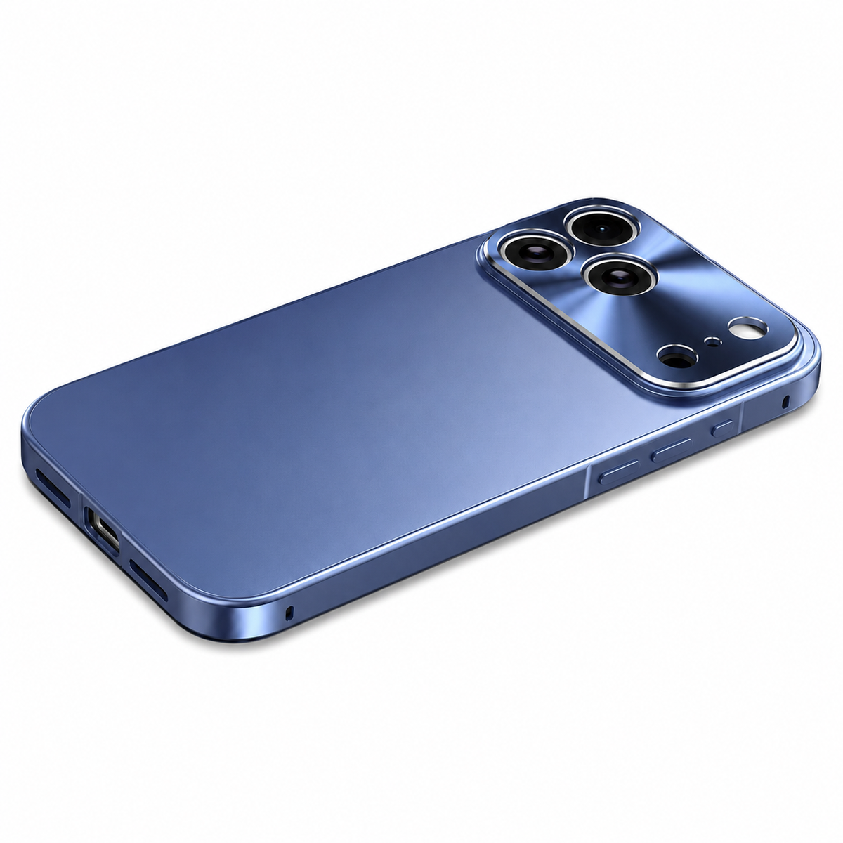Premium iPhone Case All Aluminum Magnetic Frame Frosted PC Backplate Ultra Thin Shock Absorbing Protective Cover Camera Lens Guard Slim Durable Design