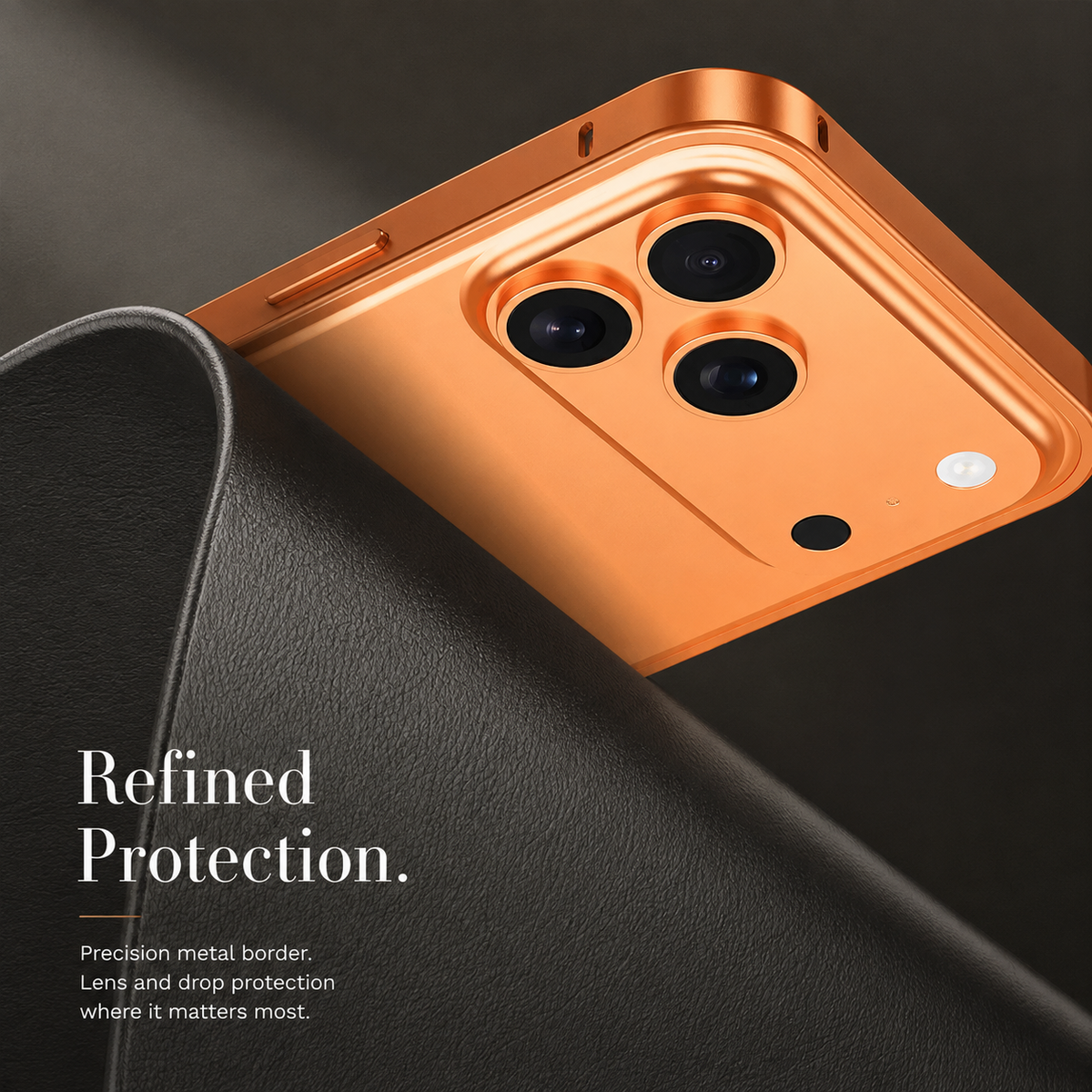 Premium iPhone Case Alloy Metal Frame Bumper Shockproof Anti Drop Matte Slim Reinforced Edge Corner Protection Lightweight Minimalist Protective Cover
