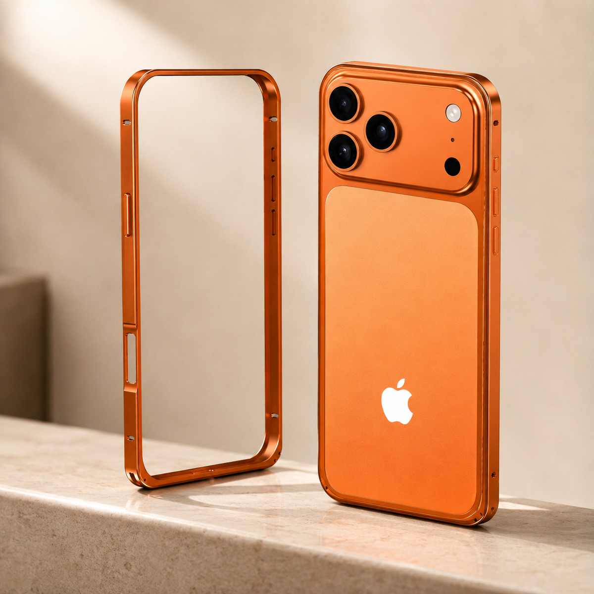 Premium iPhone Case Alloy Metal Frame Bumper Shockproof Anti Drop Matte Slim Reinforced Edge Corner Protection Lightweight Minimalist Protective Cover