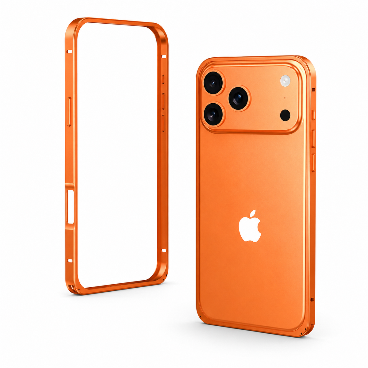 Premium iPhone Case Alloy Metal Frame Bumper Shockproof Anti Drop Matte Slim Reinforced Edge Corner Protection Lightweight Minimalist Protective Cover