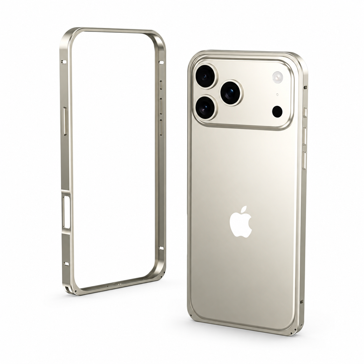 Premium iPhone Case Alloy Metal Frame Bumper Shockproof Anti Drop Matte Slim Reinforced Edge Corner Protection Lightweight Minimalist Protective Cover