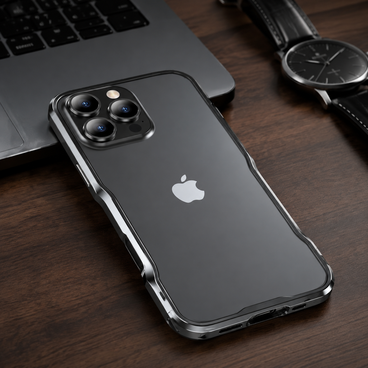 Premium iPhone Case Aluminum Alloy Armor Metal Bumper Shockproof Protective Frame Anti Scratch Anti Fingerprint Slim Reinforced Edge Protection Cover Case