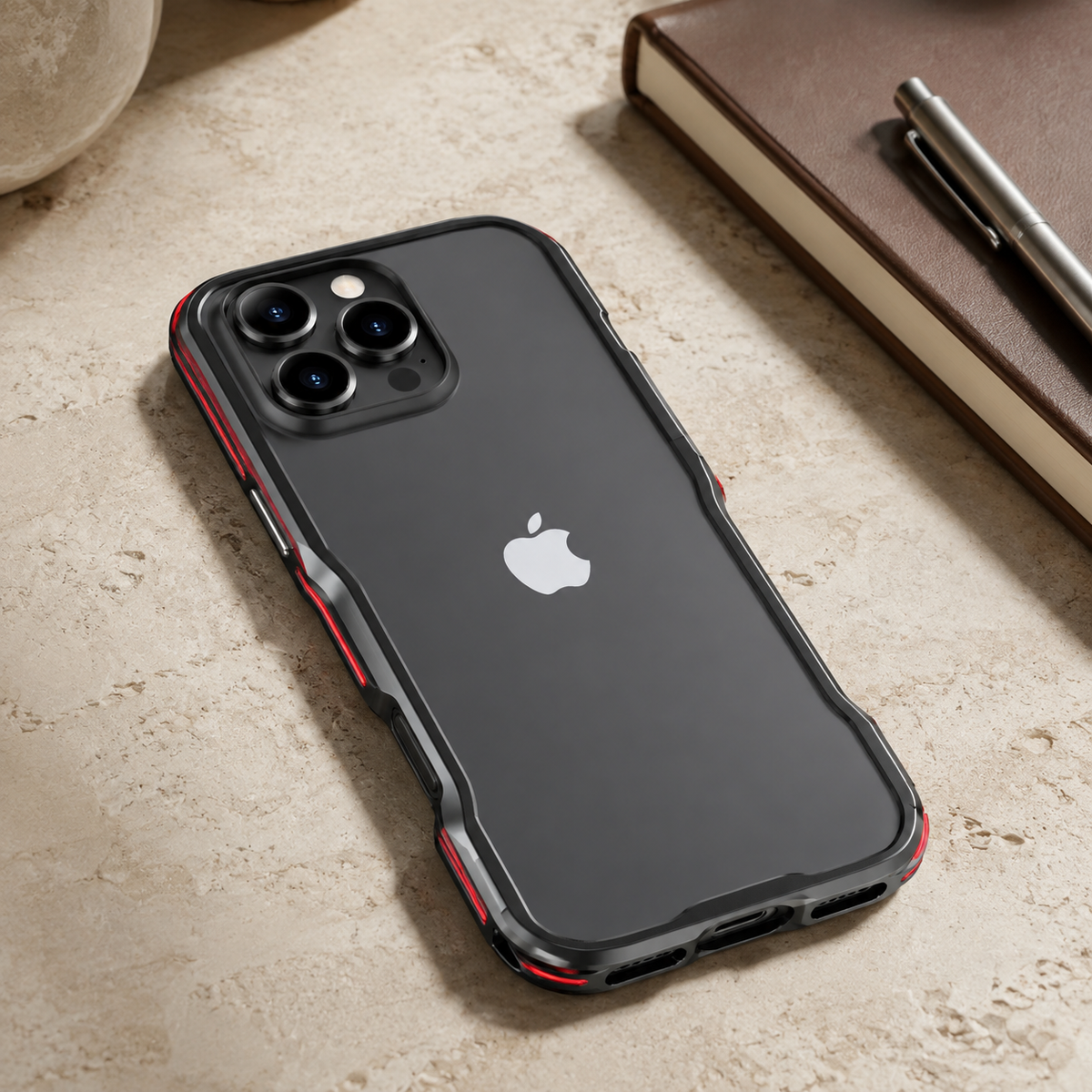 Premium iPhone Case Aluminum Alloy Armor Metal Bumper Shockproof Protective Frame Anti Scratch Anti Fingerprint Slim Reinforced Edge Protection Cover Case