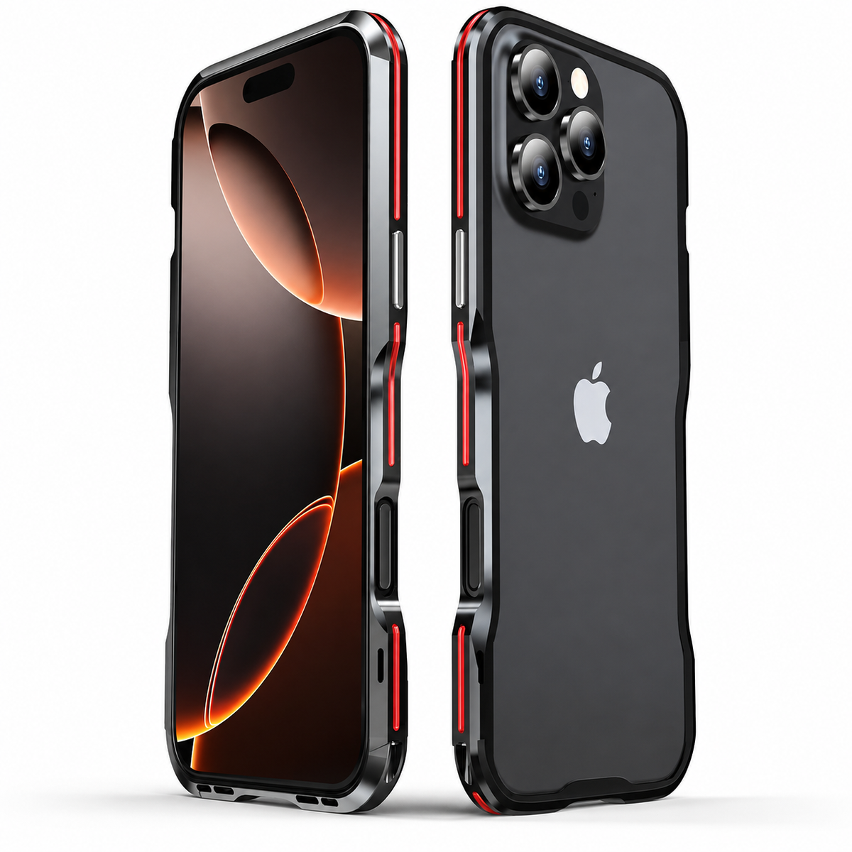 Premium iPhone Case Aluminum Alloy Armor Metal Bumper Shockproof Protective Frame Anti Scratch Anti Fingerprint Slim Reinforced Edge Protection Cover Case