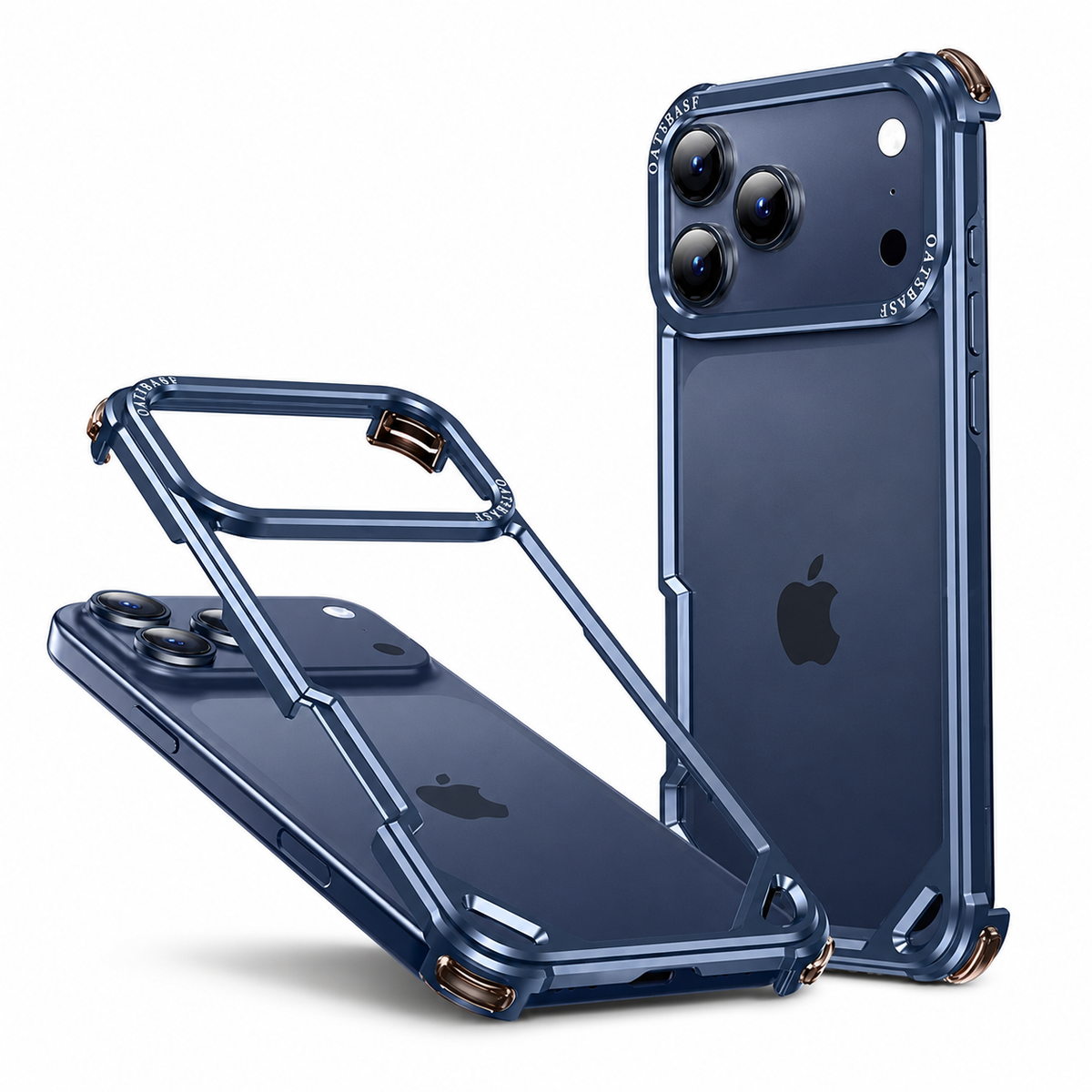 Premium iPhone Case Aluminum Alloy Bumper Ultra Thin Shockproof Protective Cover Open Back Wireless Charging Slim Lightweight Reinforced Edge Frame