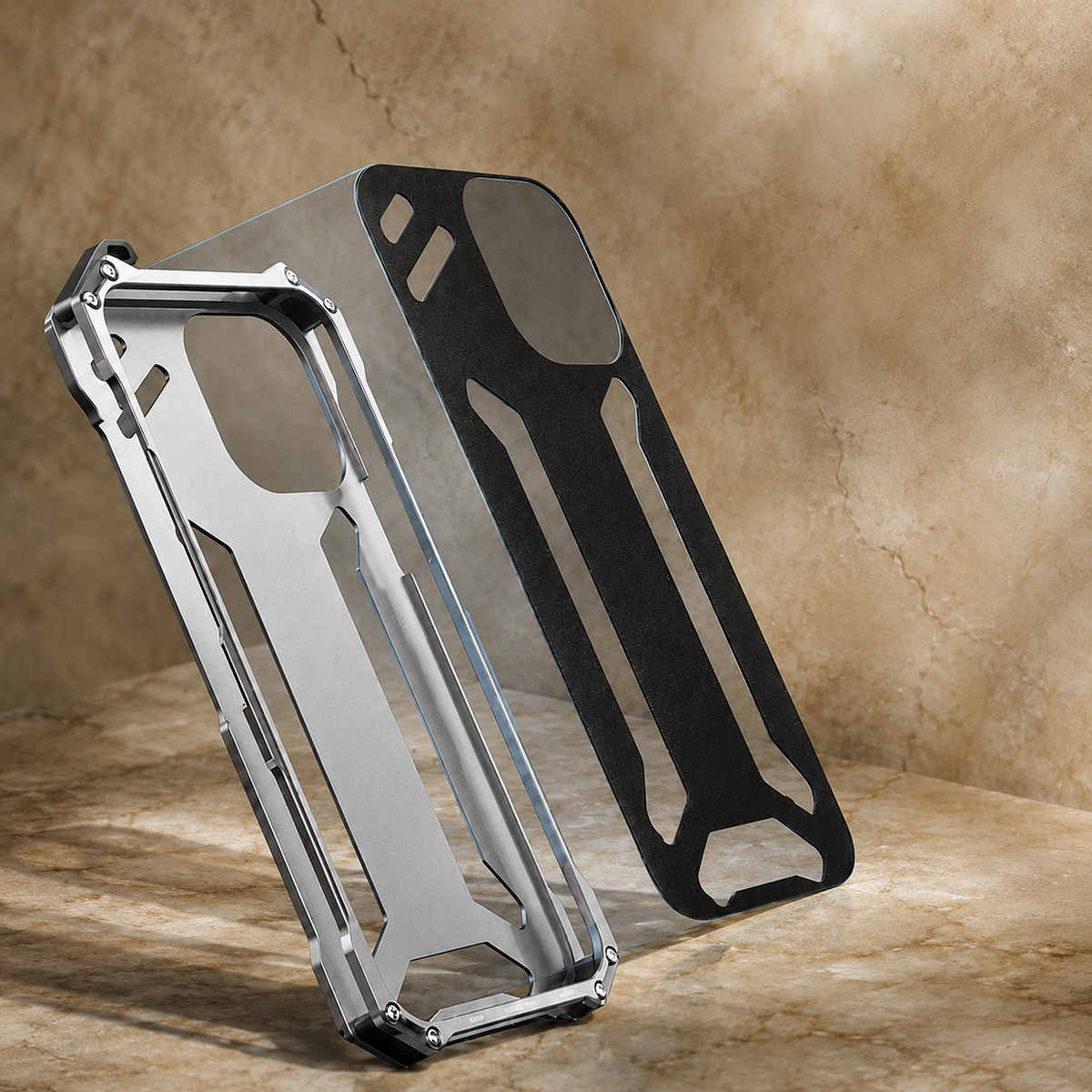 Premium iPhone Case Aluminum Alloy Metal Armor Cover Military Grade Shockproof Cooling Design Anti Scratch Protection Camera Lens Guard Rugged Slim Design