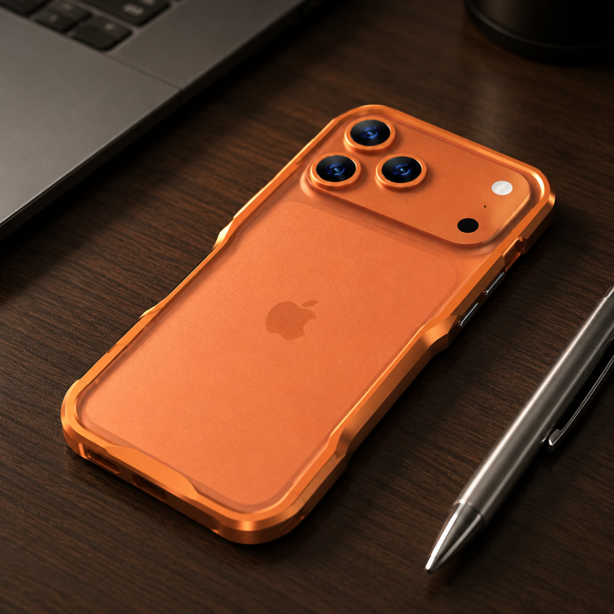Premium iPhone Case Aluminum Alloy Metal Bumper Slim Backless Frame 4 Corner Shockproof Reinforced Edge Protection Lightweight Minimalist Cover Case