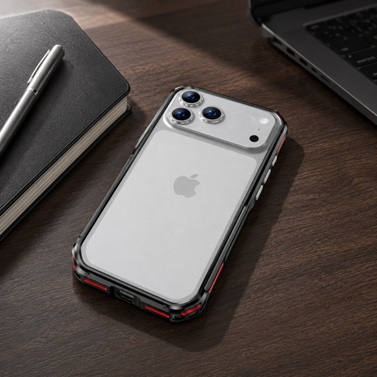 Premium iPhone Case Aluminum Alloy Metal Bumper Slim Backless Frame 4 Corner Shockproof Reinforced Edge Protection Lightweight Minimalist Cover Case