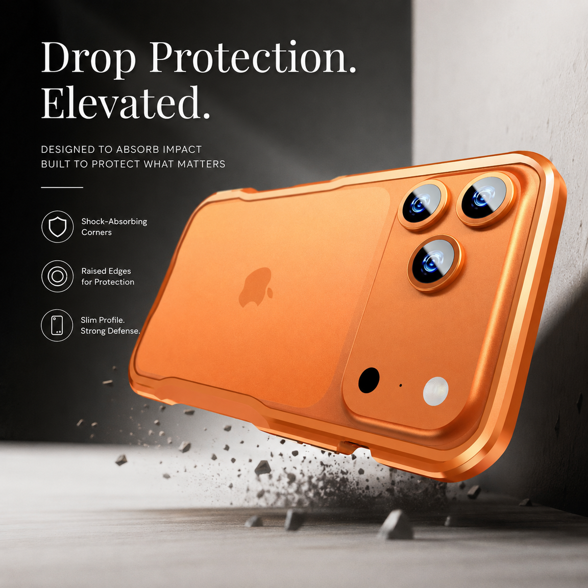 Premium iPhone Case Aluminum Alloy Metal Bumper Slim Backless Frame 4 Corner Shockproof Reinforced Edge Protection Lightweight Minimalist Cover Case