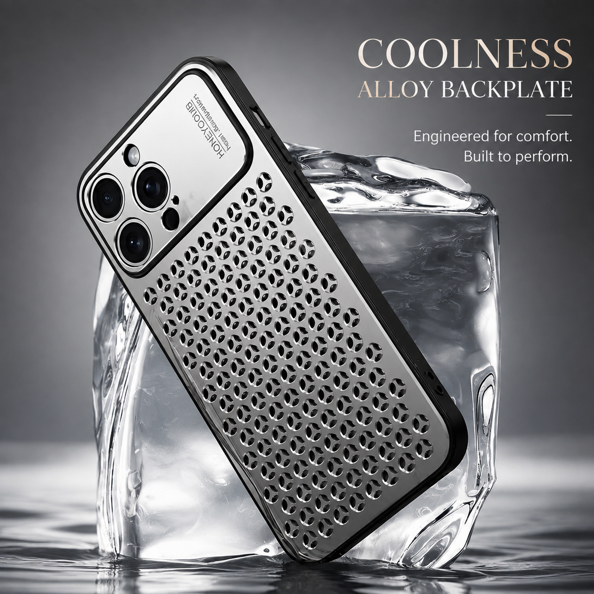 Premium iPhone Case Aluminum Alloy Metal Frame Breathable Back Protective Cover Ultra Thin Anti Scratch Anti Fingerprint Slim Lightweight Heat Dissipation