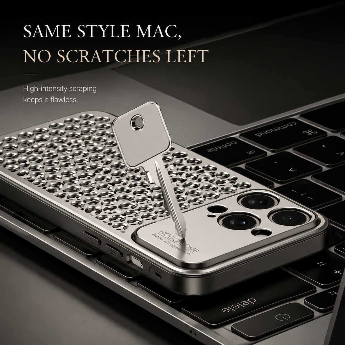 Premium iPhone Case Aluminum Alloy Metal Frame Breathable Back Protective Cover Ultra Thin Anti Scratch Anti Fingerprint Slim Lightweight Heat Dissipation
