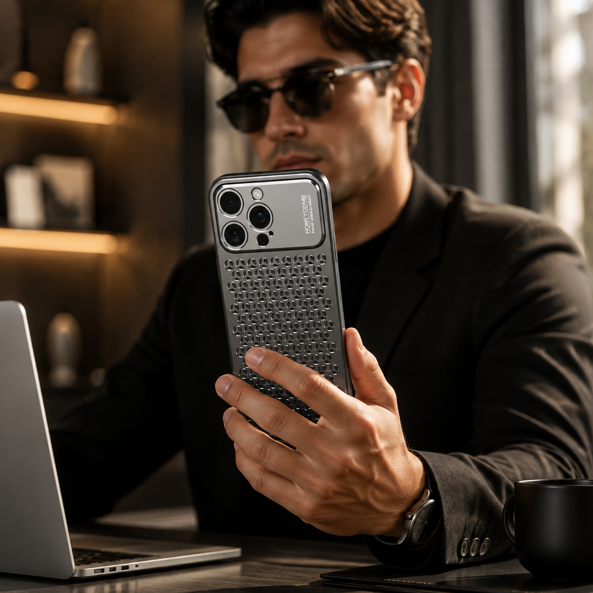 Premium iPhone Case Aluminum Alloy Metal Frame Breathable Back Protective Cover Ultra Thin Anti Scratch Anti Fingerprint Slim Lightweight Heat Dissipation