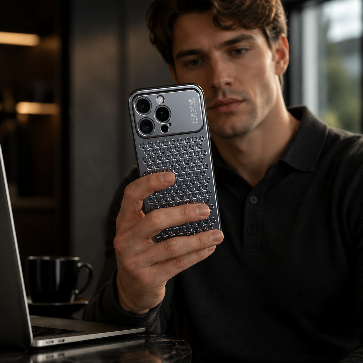 Premium iPhone Case Aluminum Alloy Metal Frame Breathable Back Protective Cover Ultra Thin Anti Scratch Anti Fingerprint Slim Lightweight Heat Dissipation