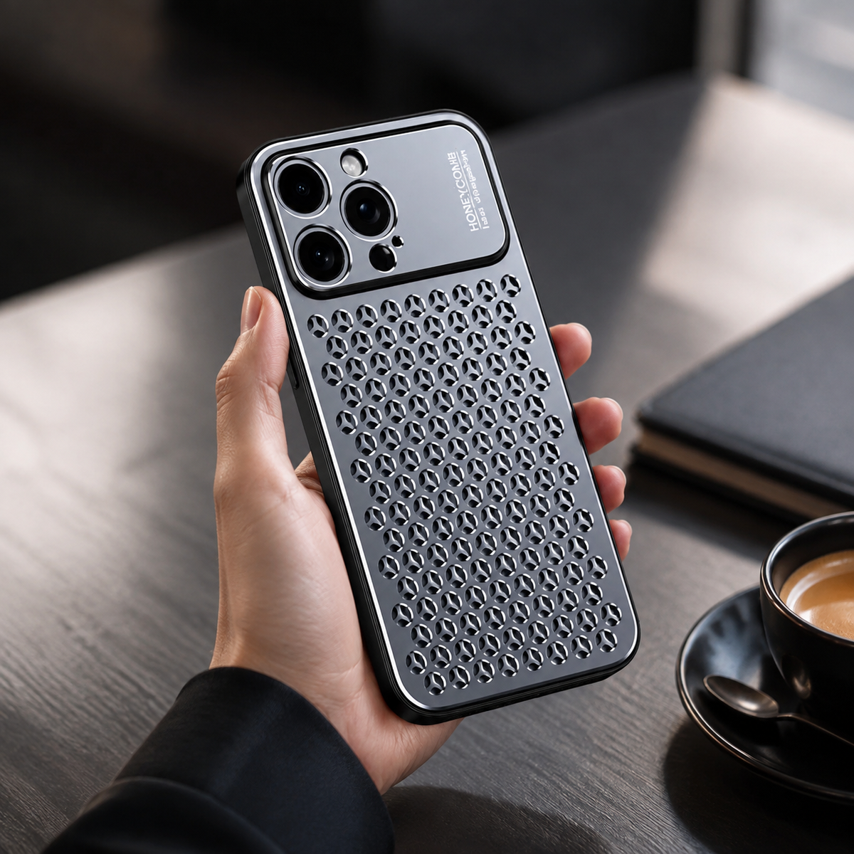 Premium iPhone Case Aluminum Alloy Metal Frame Breathable Back Protective Cover Ultra Thin Anti Scratch Anti Fingerprint Slim Lightweight Heat Dissipation