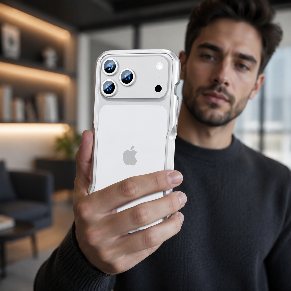 Premium iPhone Case Aluminum Alloy Multi Piece Bumper Shockproof Edge Protection Irregular Cut Metal Anti Scratch Non Slip Slim Lightweight Protective Frame