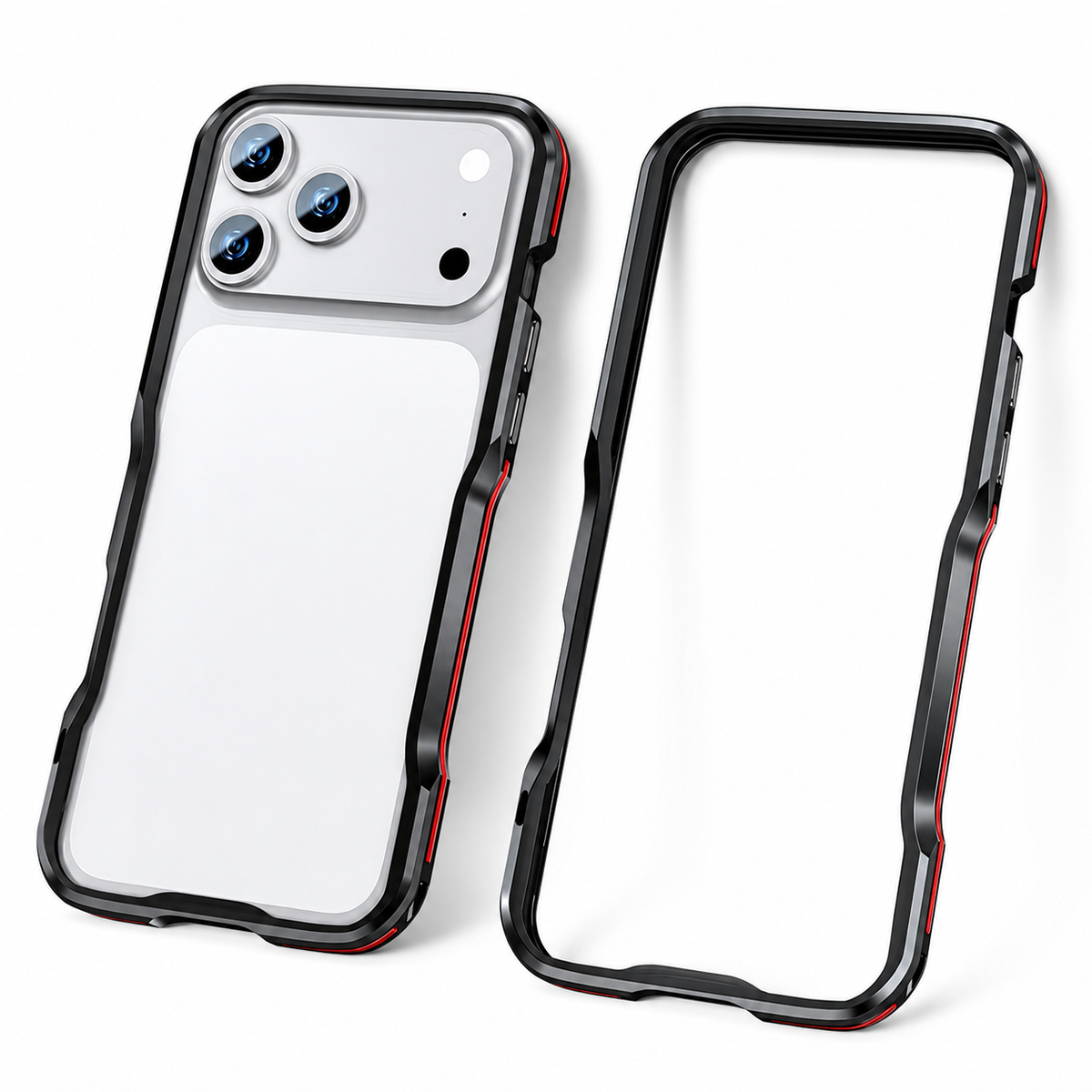 Premium iPhone Case Aluminum Alloy Multi Piece Bumper Shockproof Edge Protection Irregular Cut Metal Anti Scratch Non Slip Slim Lightweight Protective Frame