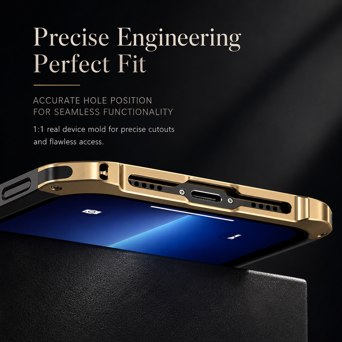 Premium iPhone Case Aluminum Alloy PC Full Coverage Shockproof Protective Cover Anti Scratch Dust Resistant Washable Non Slip Lightweight Reinforced Armor