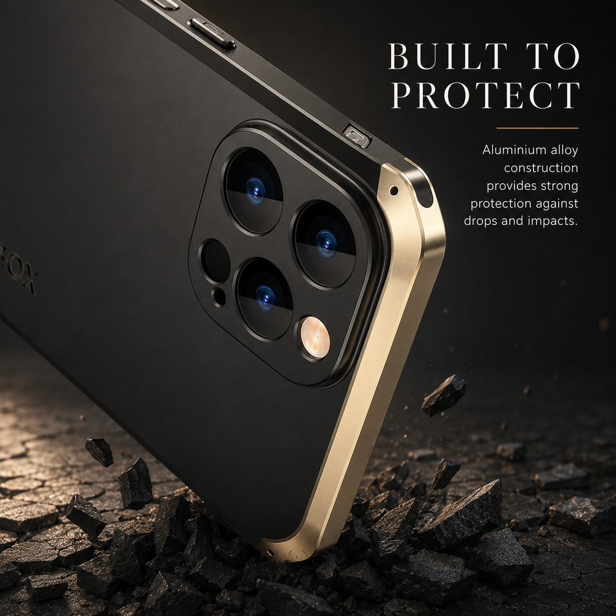 Premium iPhone Case Aluminum Alloy PC Full Coverage Shockproof Protective Cover Anti Scratch Dust Resistant Washable Non Slip Lightweight Reinforced Armor