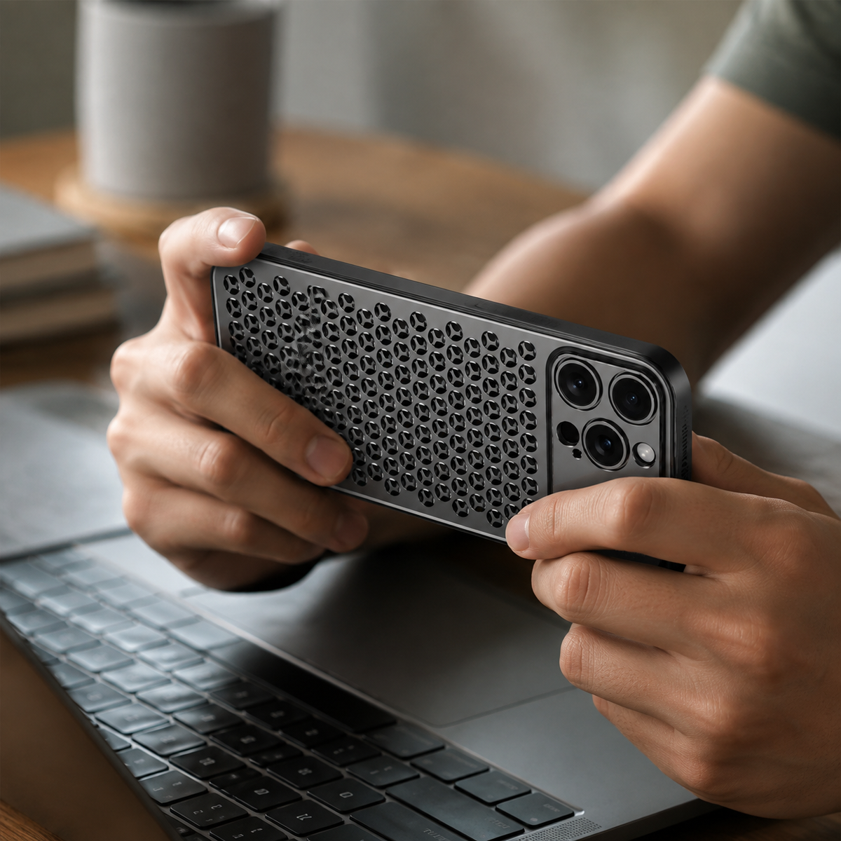 Premium iPhone Case Aluminum Alloy Protective Cover Breathable Metal Design Anti Fingerprint Finish Scratch Resistant Slim Frame Lightweight Structure