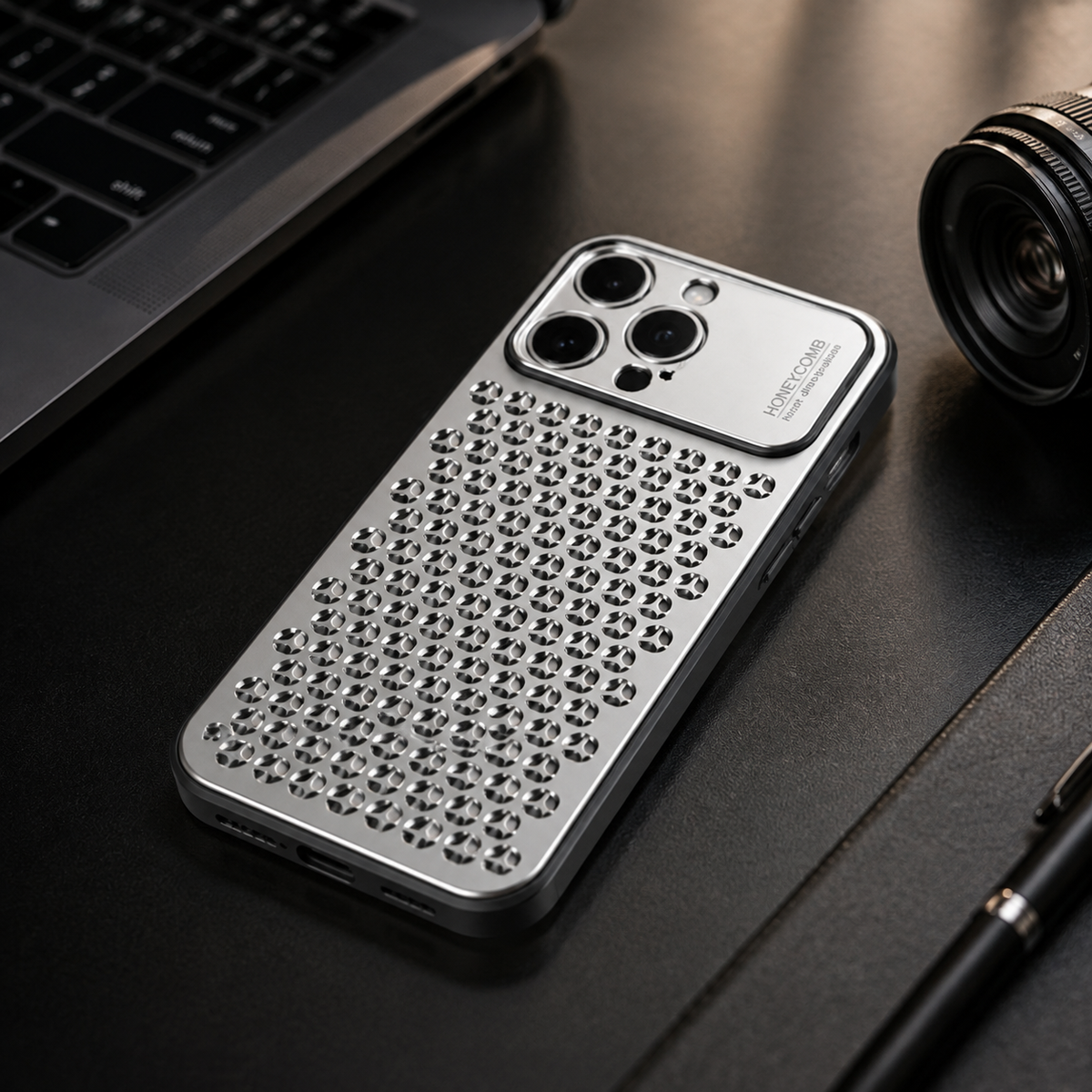 Premium iPhone Case Aluminum Alloy Protective Cover Breathable Metal Design Anti Fingerprint Finish Scratch Resistant Slim Frame Lightweight Structure