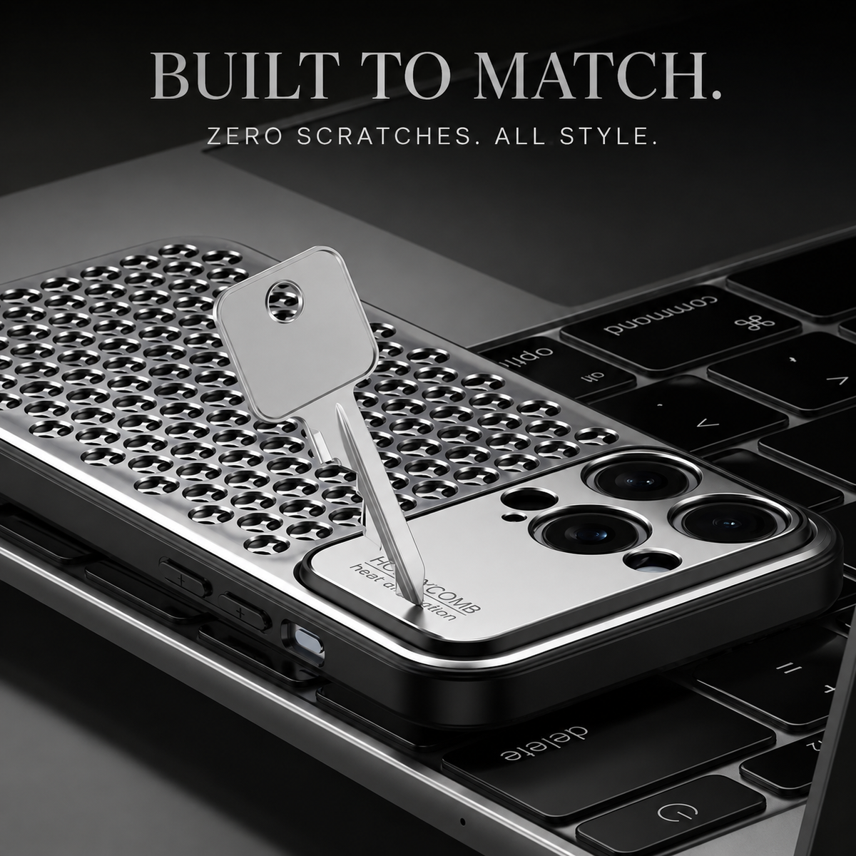 Premium iPhone Case Aluminum Alloy Protective Cover Breathable Metal Design Anti Fingerprint Finish Scratch Resistant Slim Frame Lightweight Structure