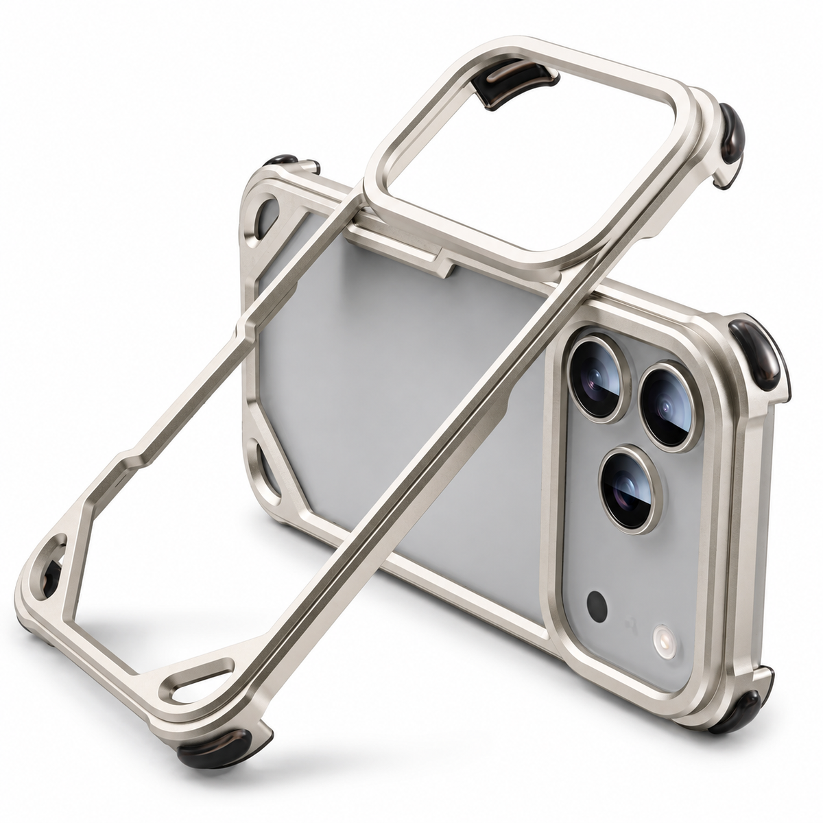 Premium iPhone Case Aluminum Alloy Ultra Thin Shockproof Protective Cover Wireless Charging Slim Lightweight Non Slip Minimalist Metal Frame Reinforced