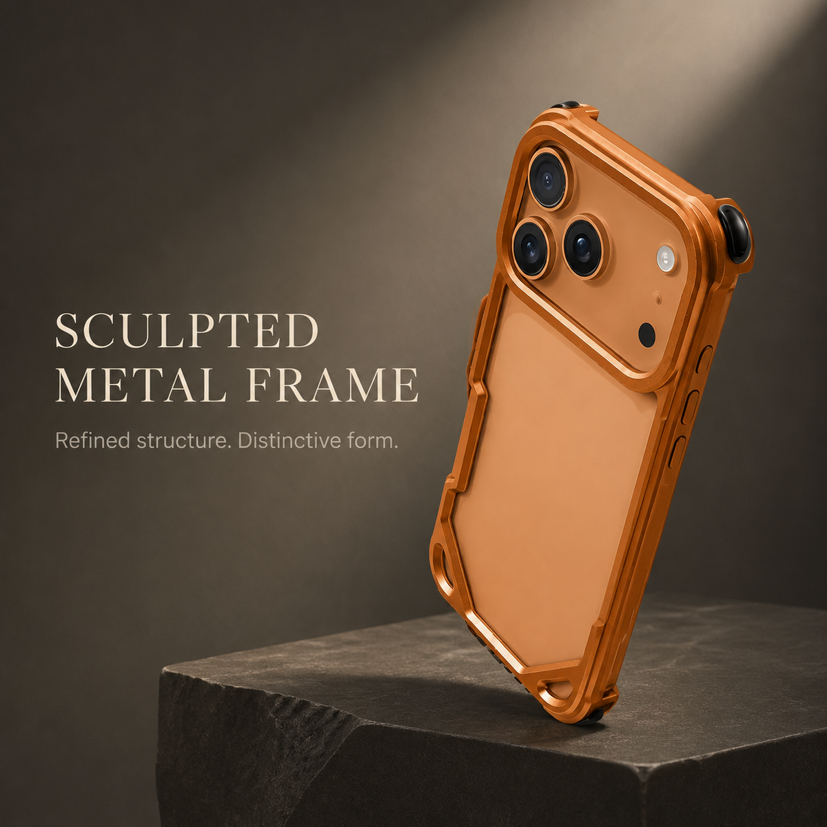 Premium iPhone Case Aluminum Metal Bumper Ultra Thin Shockproof Protective Cover Wireless Charging Slim Lightweight Minimalist Half Wrapped Edge Protection