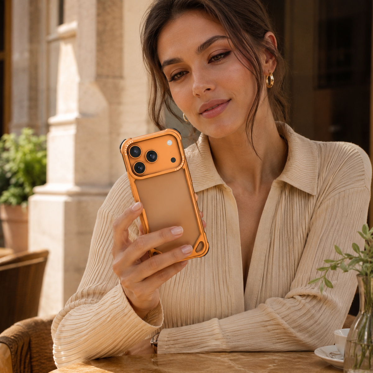 Premium iPhone Case Aluminum Metal Bumper Ultra Thin Shockproof Protective Cover Wireless Charging Slim Lightweight Minimalist Half Wrapped Edge Protection