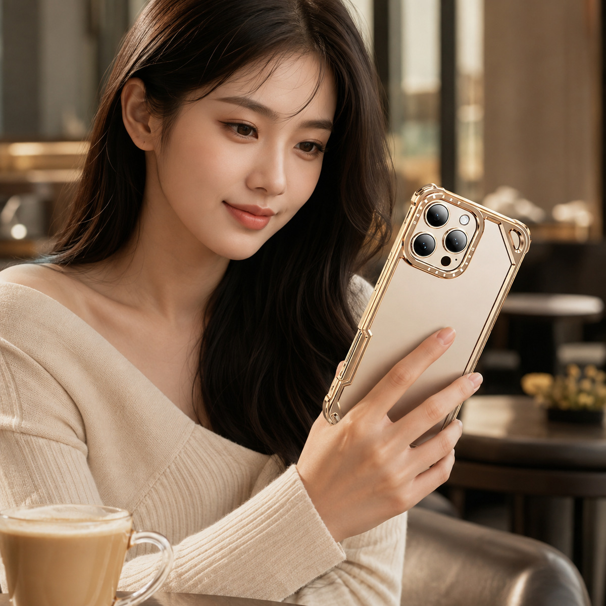 Premium iPhone Case Aluminum Metal Bumper Ultra Thin Shockproof Protective Cover Wireless Charging Slim Lightweight Minimalist Half Wrapped Edge Protection