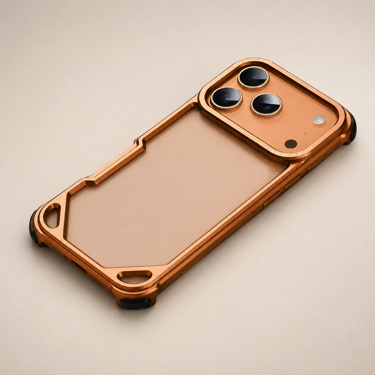 Premium iPhone Case Aluminum Metal Bumper Ultra Thin Shockproof Protective Cover Wireless Charging Slim Lightweight Minimalist Half Wrapped Edge Protection