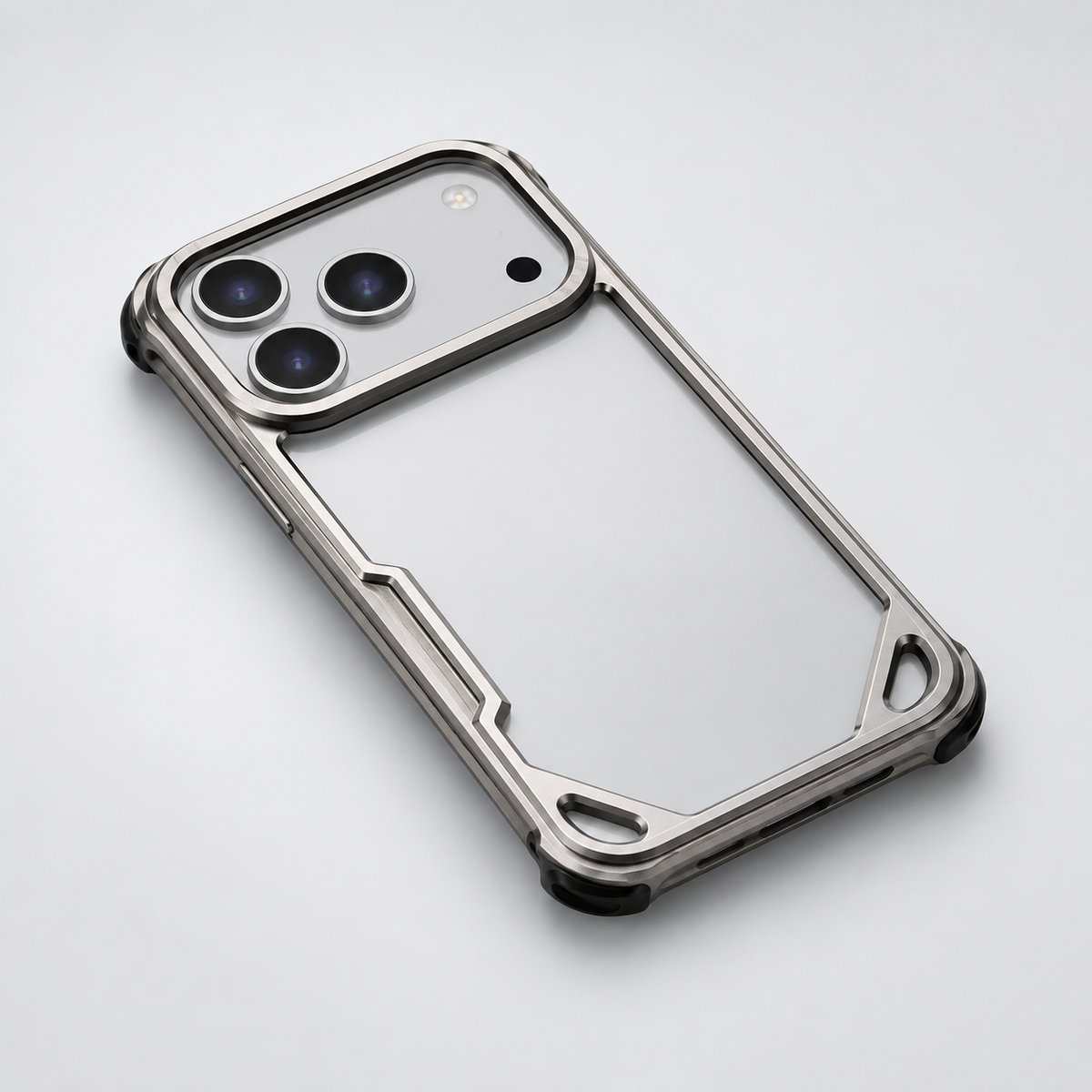 Premium iPhone Case Aluminum Metal Bumper Ultra Thin Shockproof Protective Cover Wireless Charging Slim Lightweight Minimalist Half Wrapped Edge Protection