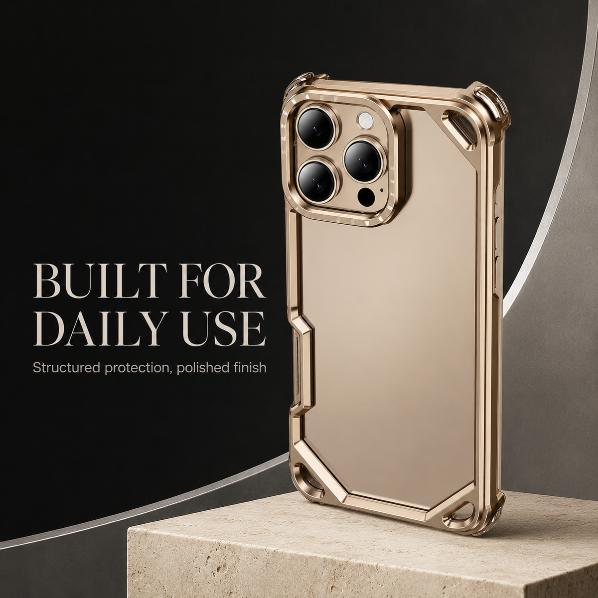 Premium iPhone Case Aluminum Metal Bumper Ultra Thin Shockproof Protective Cover Wireless Charging Slim Lightweight Minimalist Half Wrapped Edge Protection