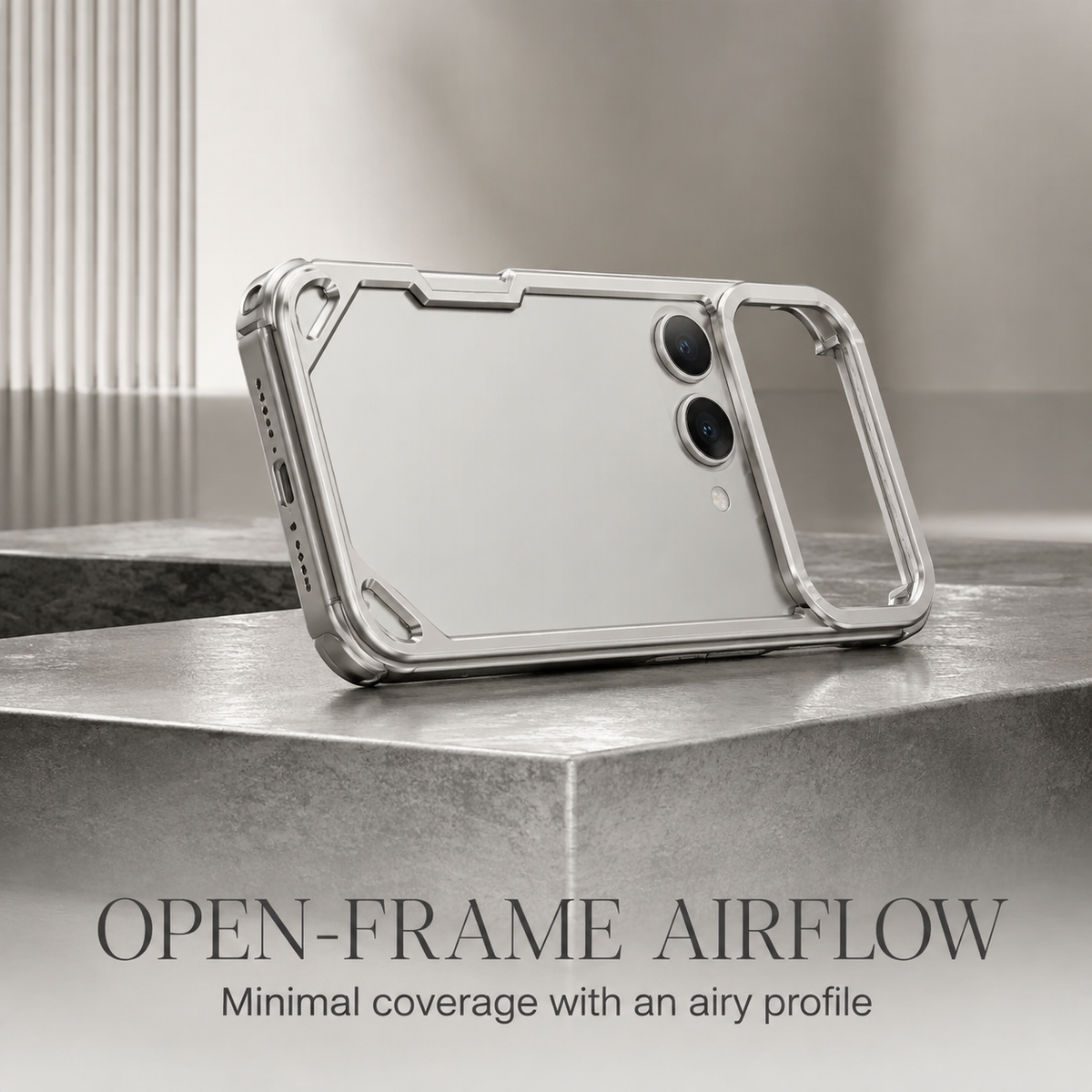 Premium iPhone Case Aluminum Metal Bumper Ultra Thin Shockproof Protective Cover Wireless Charging Slim Lightweight Minimalist Half Wrapped Edge Protection