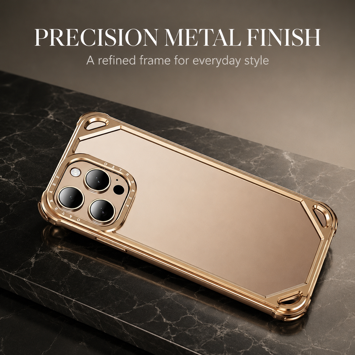 Premium iPhone Case Aluminum Metal Bumper Ultra Thin Shockproof Protective Cover Wireless Charging Slim Lightweight Minimalist Half Wrapped Edge Protection