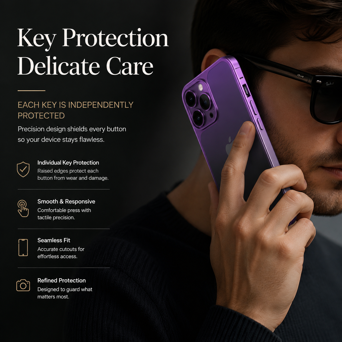 Premium iPhone Case Aluminum Metal Frame Protective Cover Shockproof Camera Lens Protection Wireless Charging Slim Lightweight PC Back Full Coverage