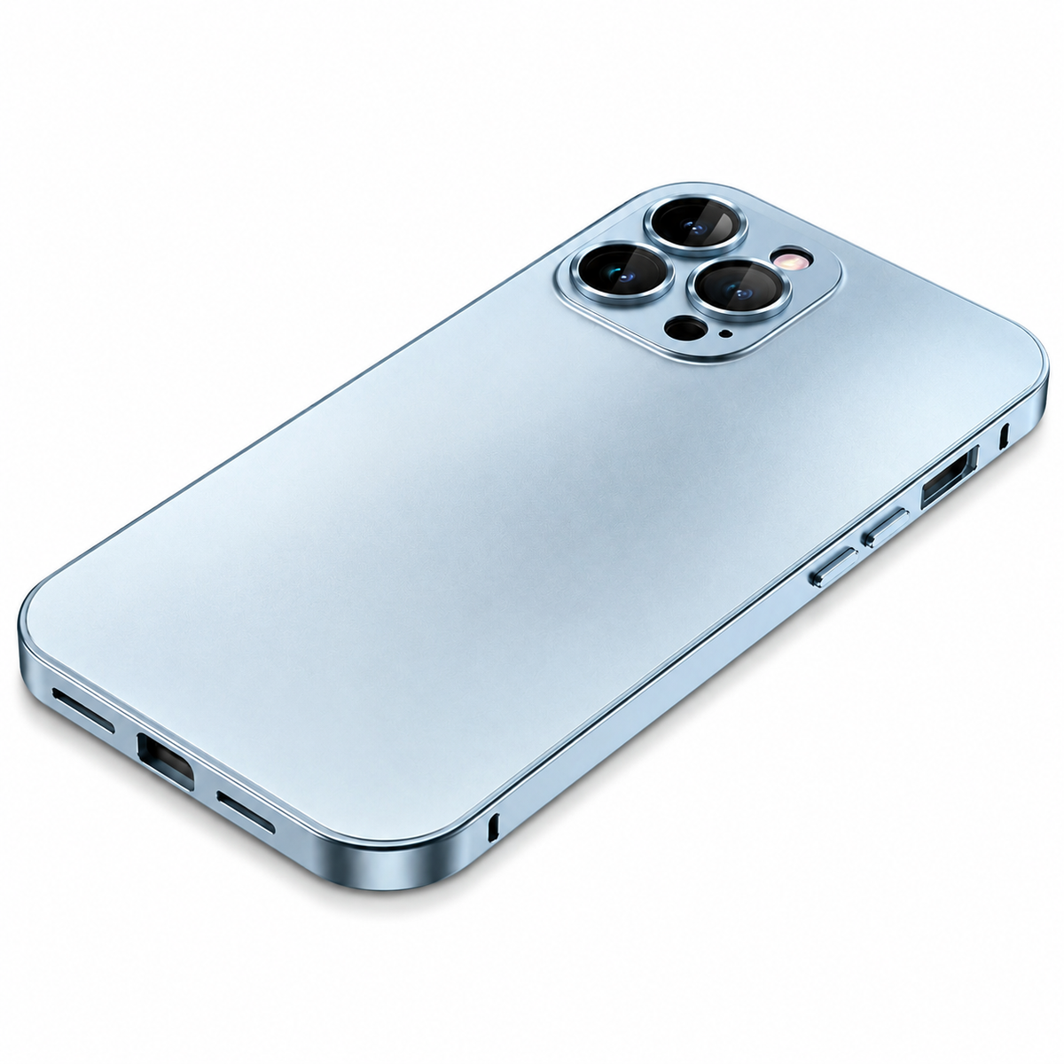 Premium iPhone Case Aluminum Metal Frame Protective Cover Shockproof Camera Lens Protection Wireless Charging Slim Lightweight PC Back Full Coverage