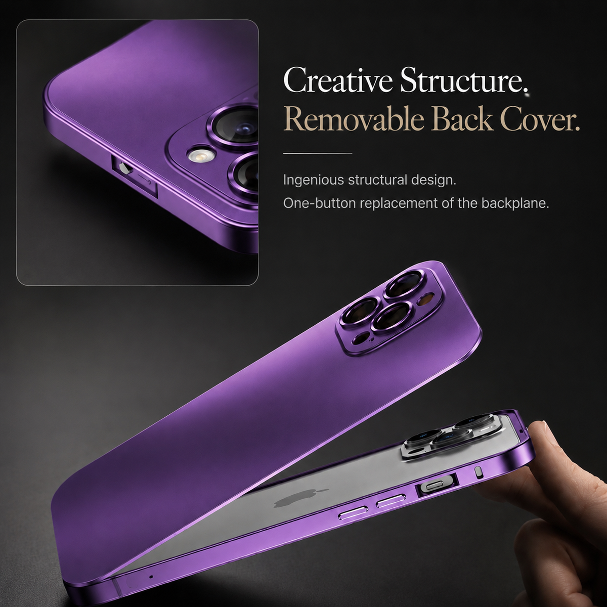 Premium iPhone Case Aluminum Metal Frame Protective Cover Shockproof Camera Lens Protection Wireless Charging Slim Lightweight PC Back Full Coverage