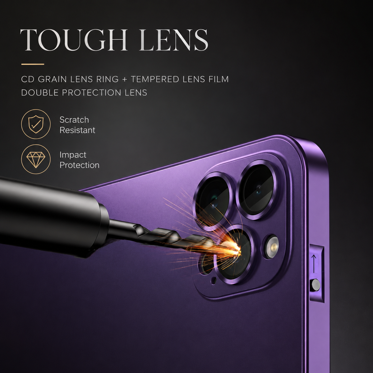 Premium iPhone Case Aluminum Metal Frame Shockproof Protective Cover Hard PC Back Camera Lens Protection Slim Lightweight Anti Scratch Design