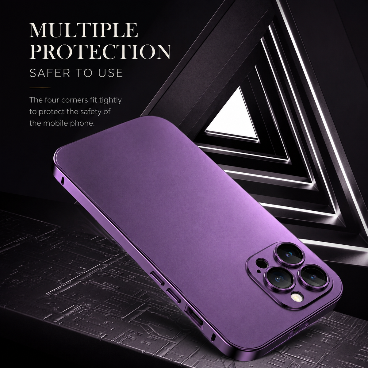 Premium iPhone Case Aluminum Metal Frame Shockproof Protective Cover Hard PC Back Camera Lens Protection Slim Lightweight Anti Scratch Design