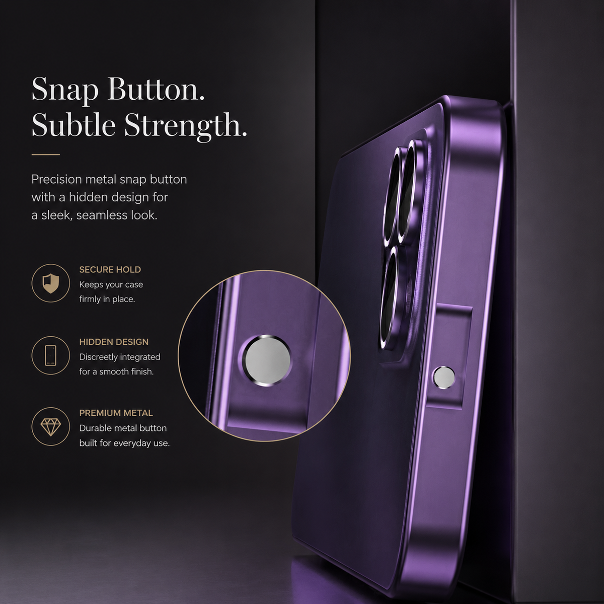 Premium iPhone Case Aluminum Metal Frame Shockproof Protective Cover Hard PC Back Camera Lens Protection Slim Lightweight Anti Scratch Design