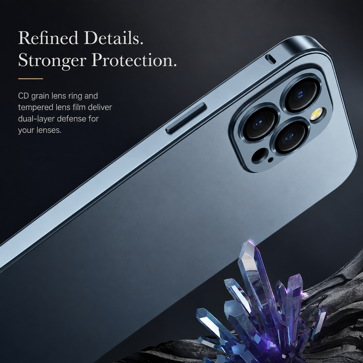 Premium iPhone Case Aluminum Metal Frame Shockproof Protective Cover Hard PC Back Camera Lens Protection Slim Lightweight Anti Scratch Design
