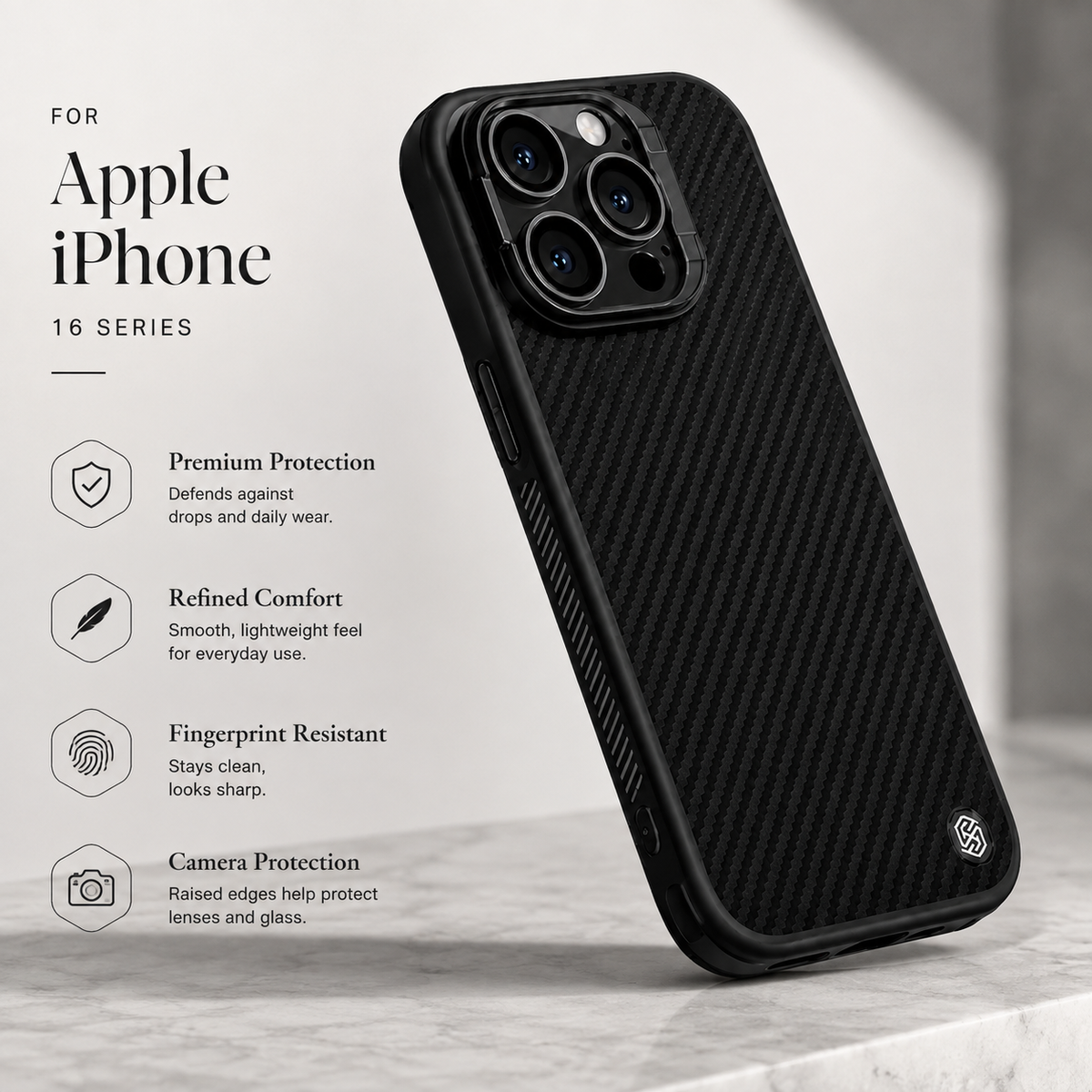 Premium iPhone Case Aramid Fiber Kevlar 600D Half Wrapped Cover with MagSafe Invisible Camera Ring Stand Shockproof Anti Fingerprint Design