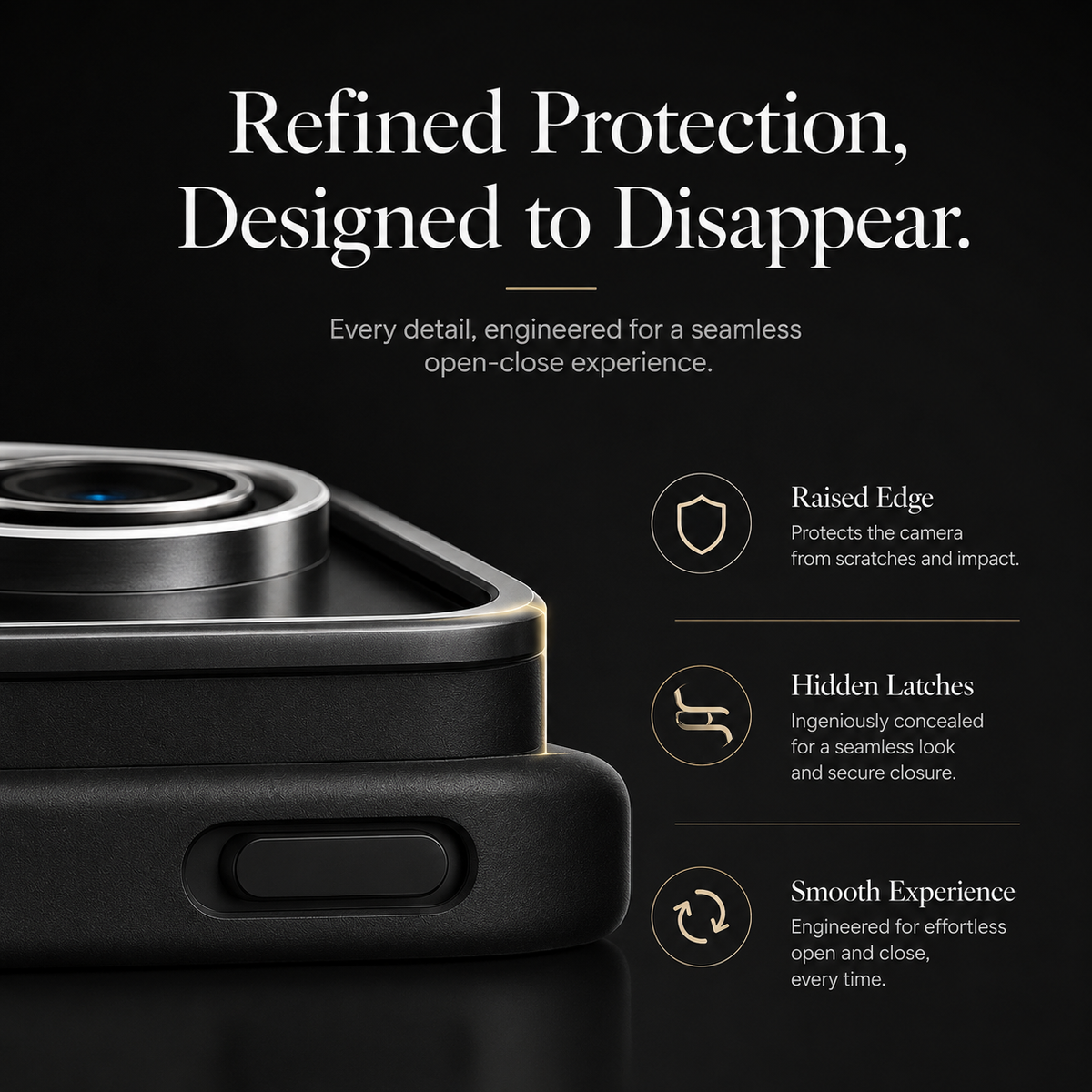 Premium iPhone Case Aramid Fiber Kevlar 600D Half Wrapped Cover with MagSafe Invisible Camera Ring Stand Shockproof Anti Fingerprint Design