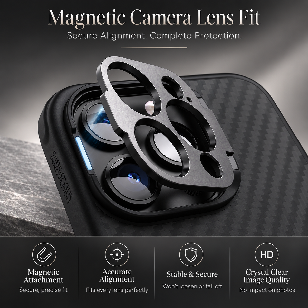 Premium iPhone Case Aramid Fiber Kevlar 600D Half Wrapped Cover with MagSafe Invisible Camera Ring Stand Shockproof Anti Fingerprint Design