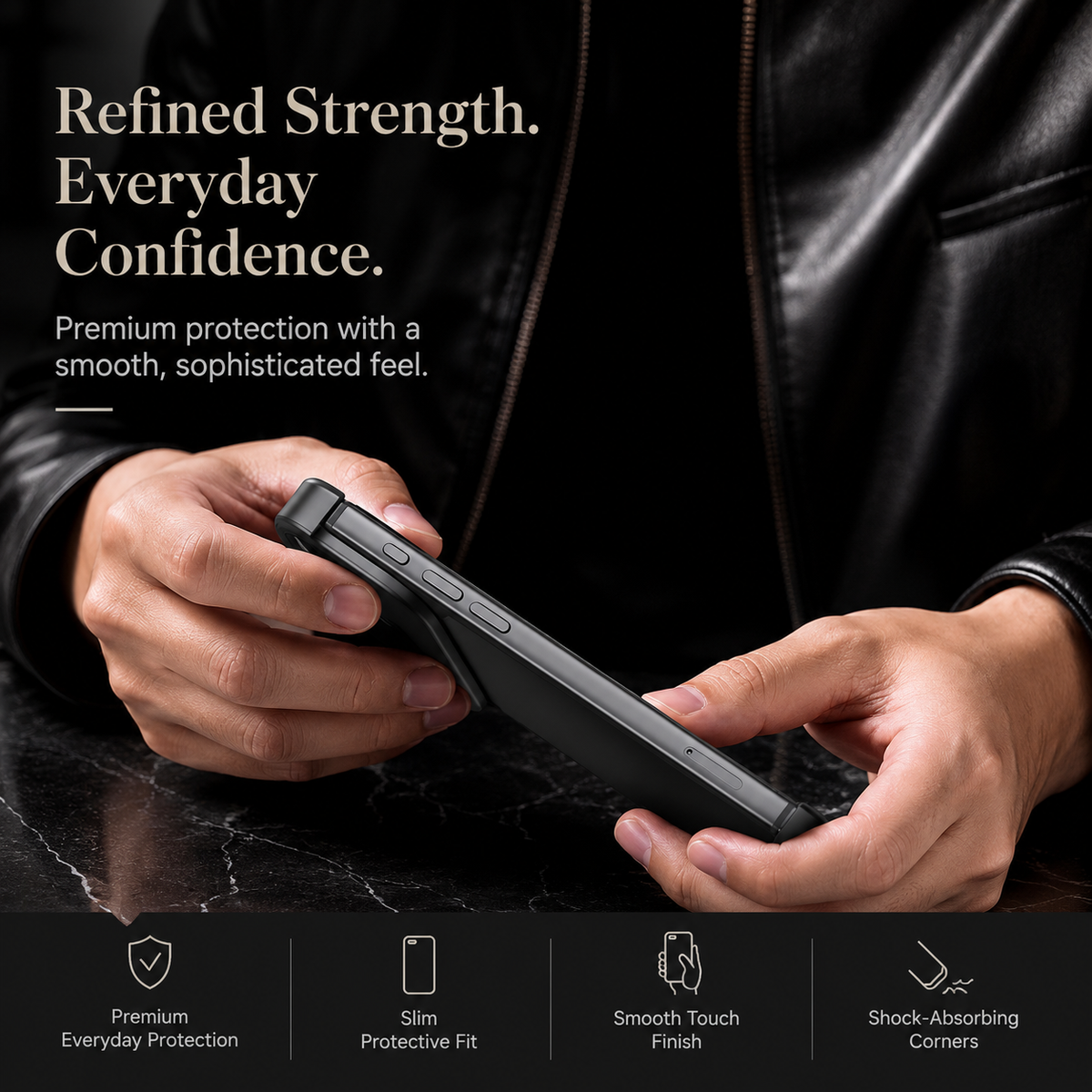 Premium iPhone Case Aviation Aluminum Frameless Metal Bumper Shockproof Borderless Ultra Slim Minimalist Lightweight Reinforced Edge Protective Cover