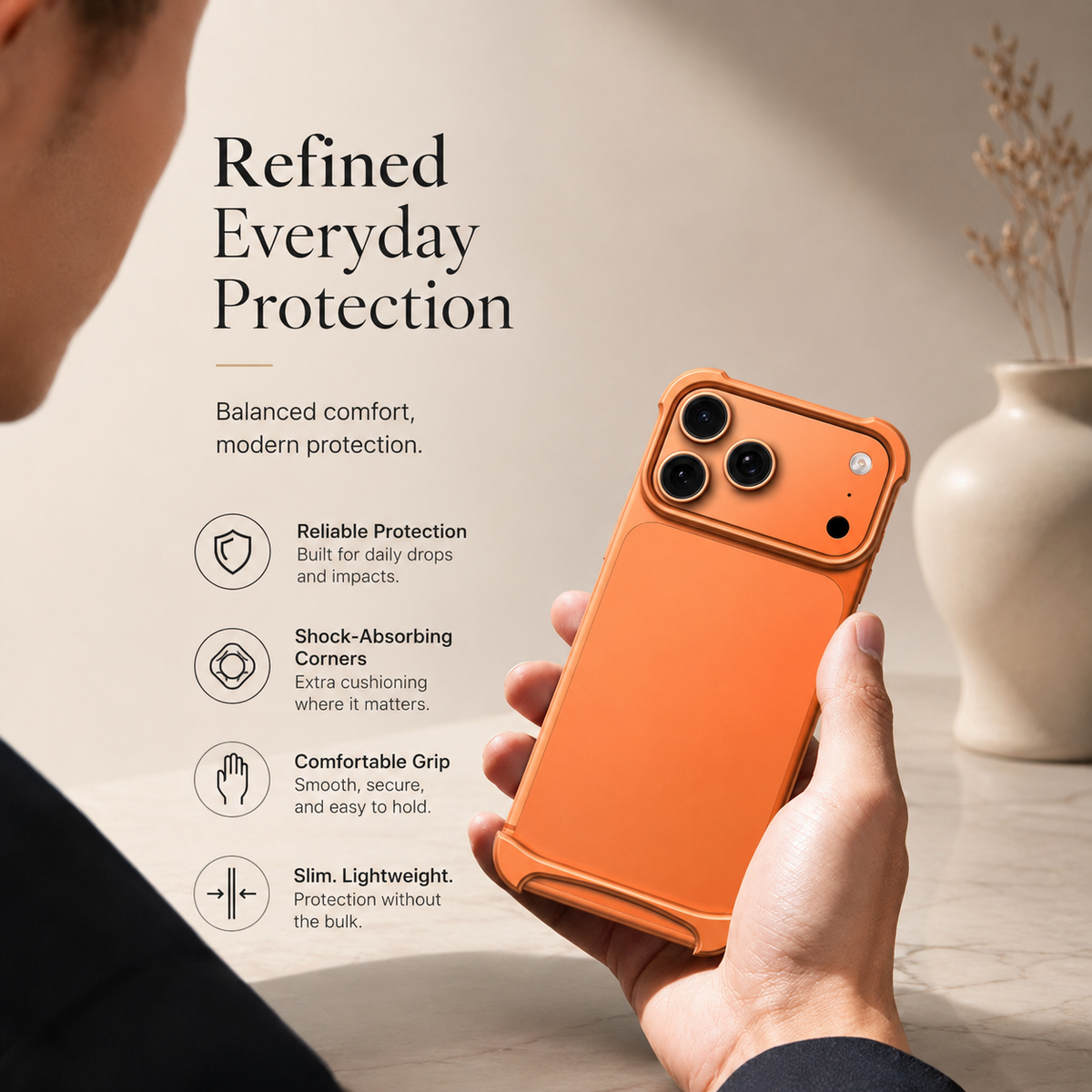 Premium iPhone Case Aviation Aluminum Frameless Metal Bumper Shockproof Borderless Ultra Slim Minimalist Lightweight Reinforced Edge Protective Cover