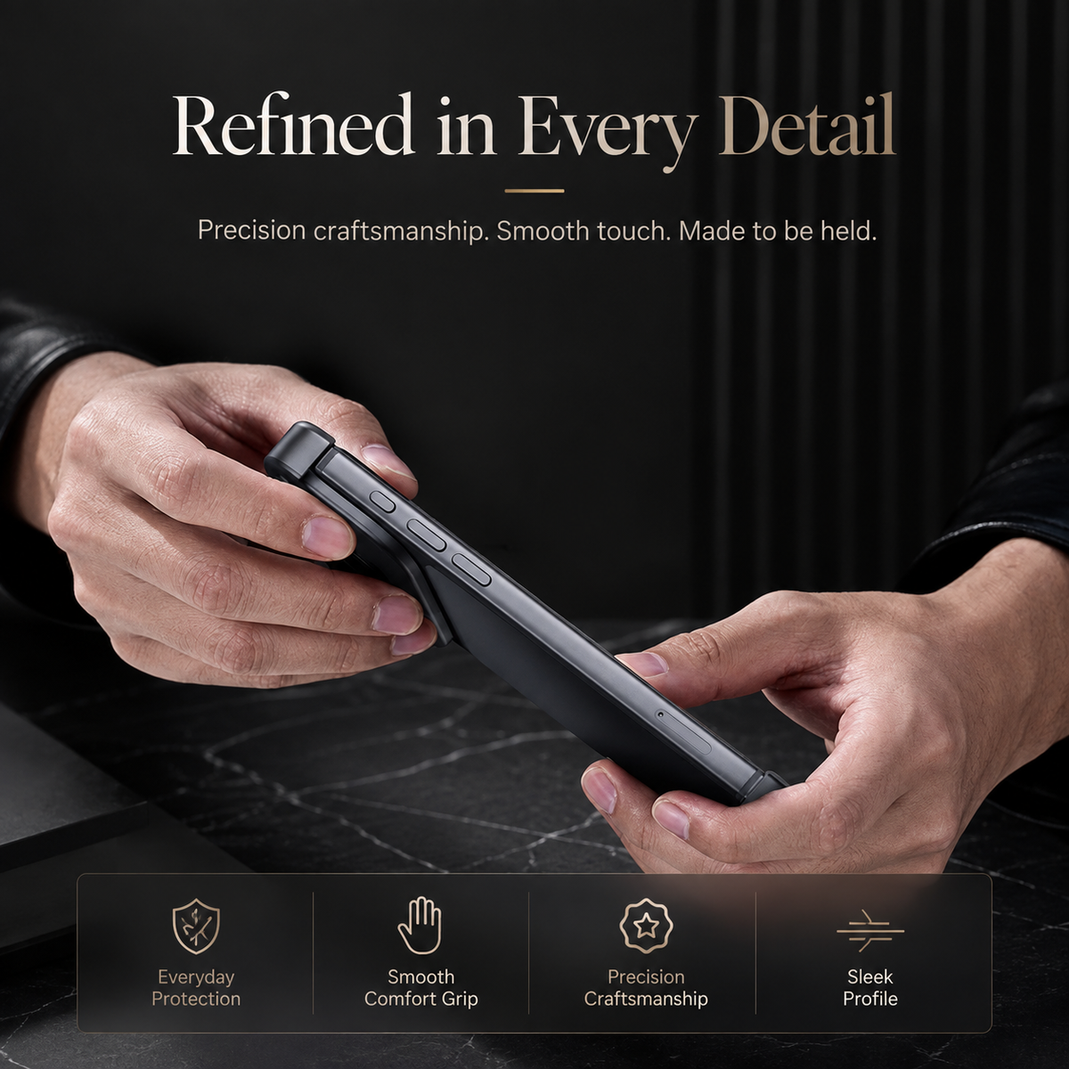 Premium iPhone Case Aviation Aluminum Frameless Metal Bumper Shockproof Borderless Ultra Slim Minimalist Lightweight Reinforced Edge Protective Cover