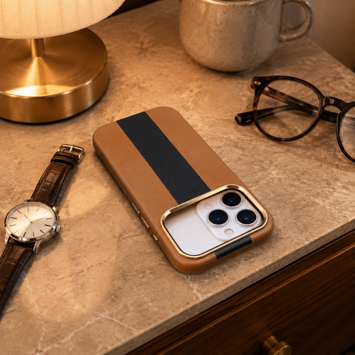 Premium iPhone Case Business Leather Magnetic Wireless Charging Shockproof Hard PC Artificial Leather Slim Anti Drop Protective Bumper Cover Case Design