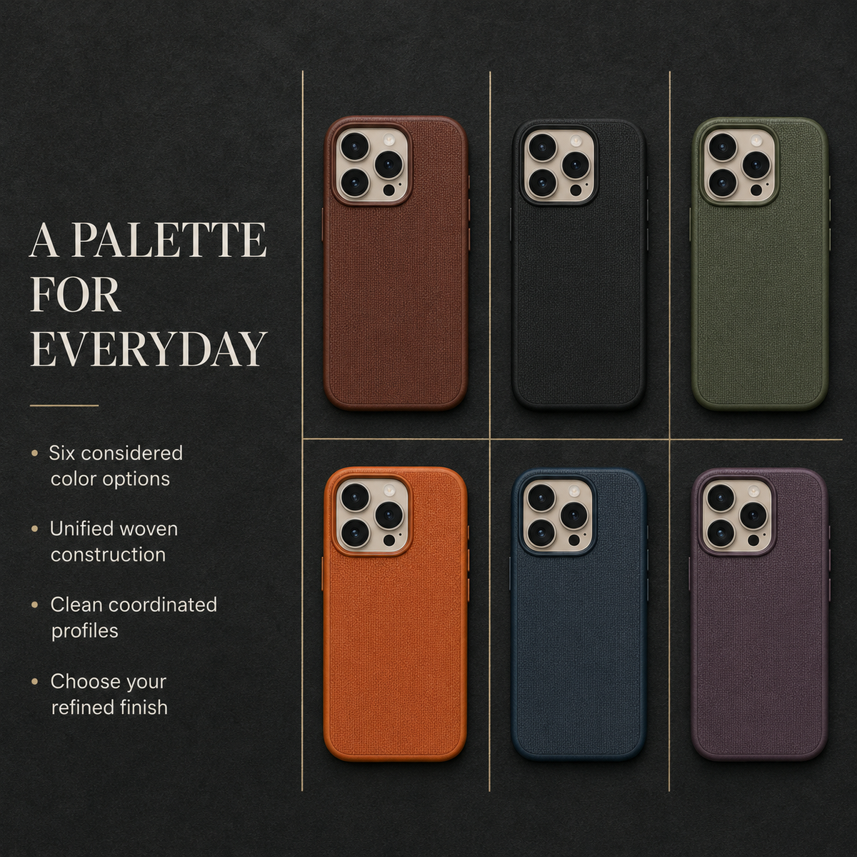 Premium iPhone Case Business Woven Technical Fabric MagSafe Magnetic Shockproof PC TPU Anti Drop Textured Slim Protective Bumper Cover Case Design